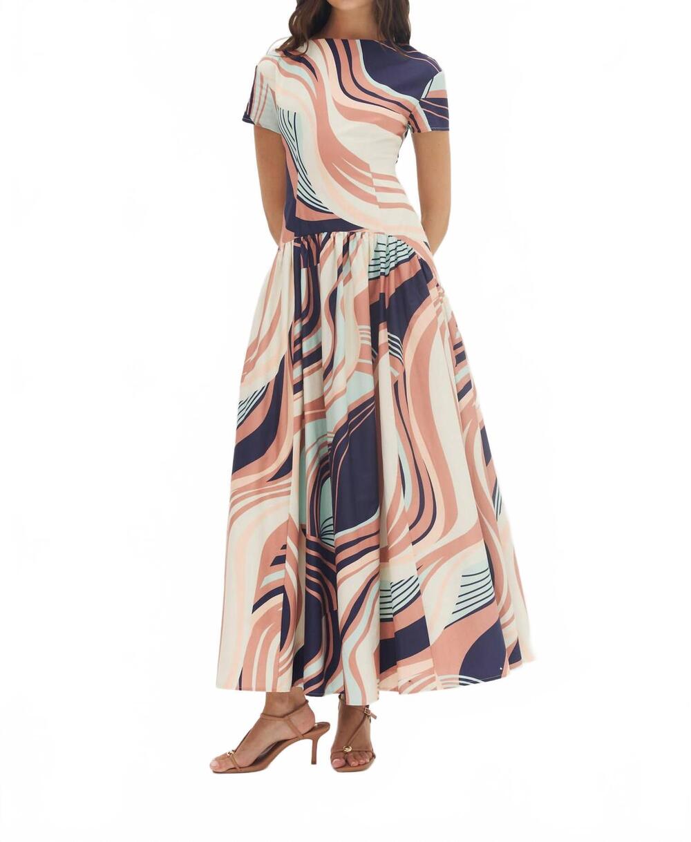 NEW HUTCH atley dress in wavy geo
